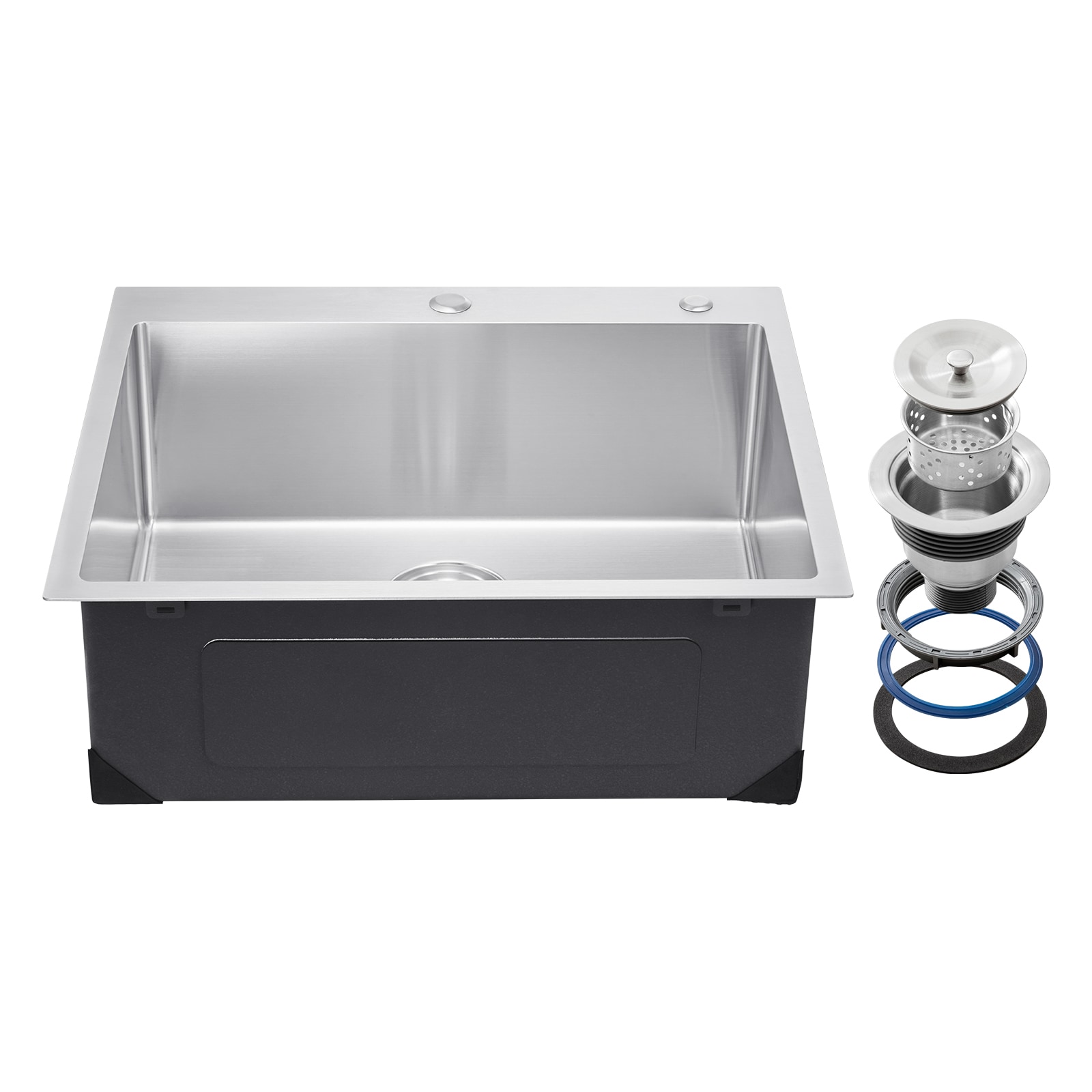 25" Kitchen Sink Top Mount Single Bowl Drop-In Basin Stainless Steel Bar_voghion.com